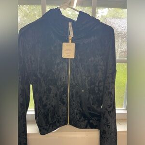 Fabletics Black Jacket with Gold Accents